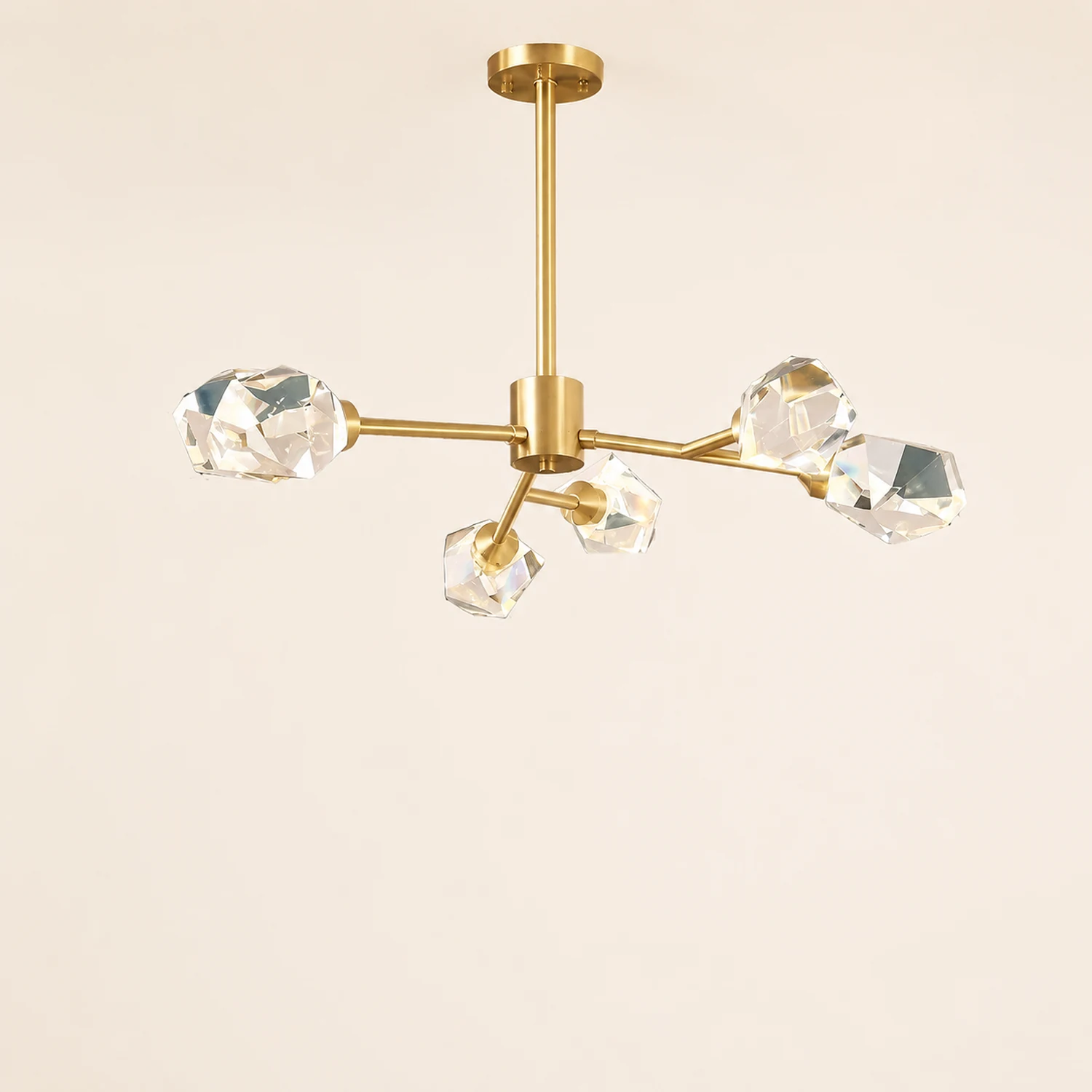 Kristy Luxurious Crystal Chandelier Living Room Golden - Lumpaz