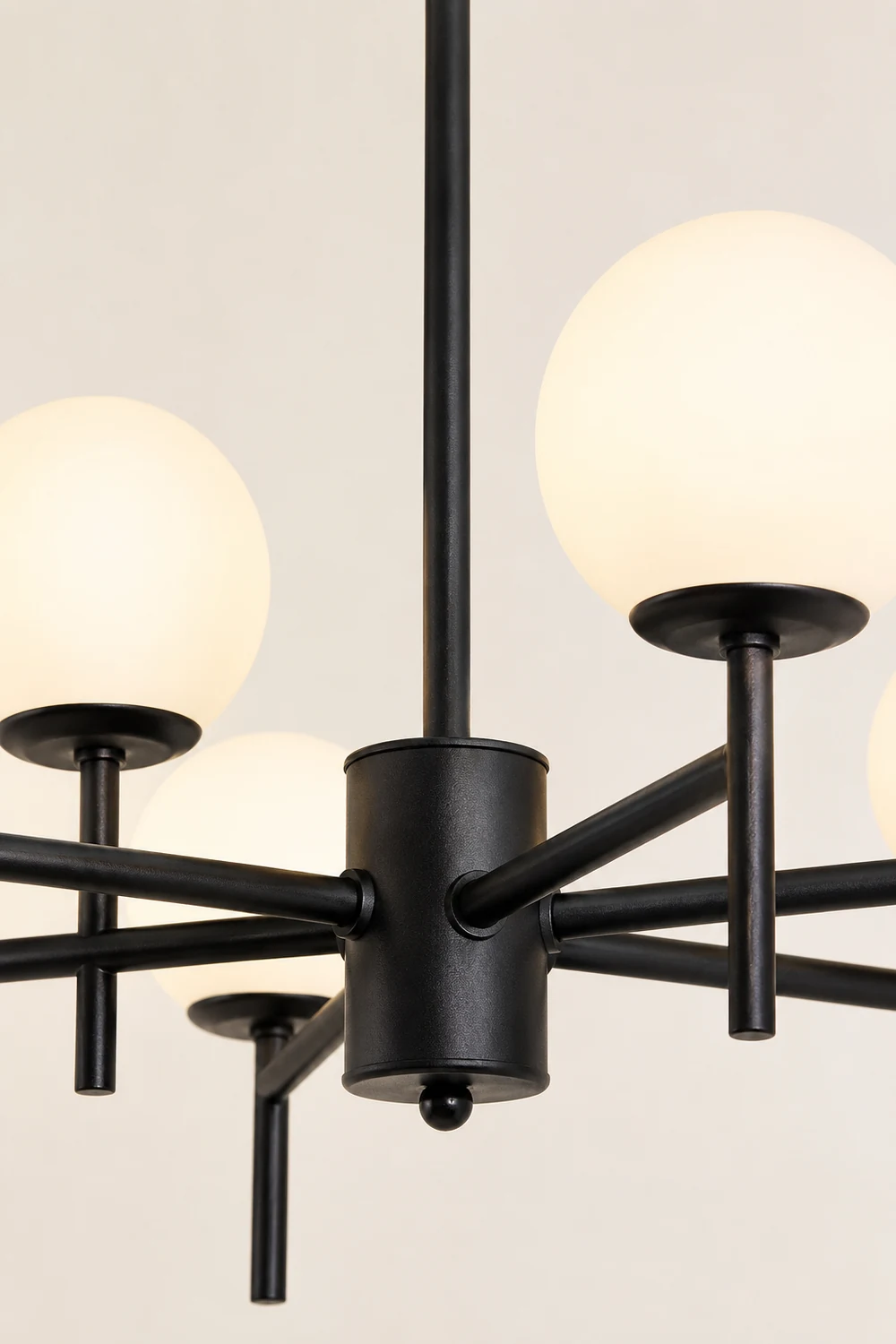 Valentina Modern Ball Glass/Metal Chandelier, Black/Gold - Lumpaz