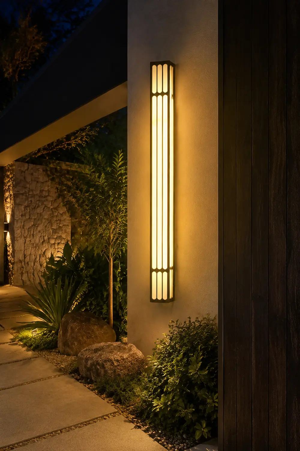 31.5 In. Long Strip Rectangular Waterproof Black Outdoor Wall Lamp - Lumpaz