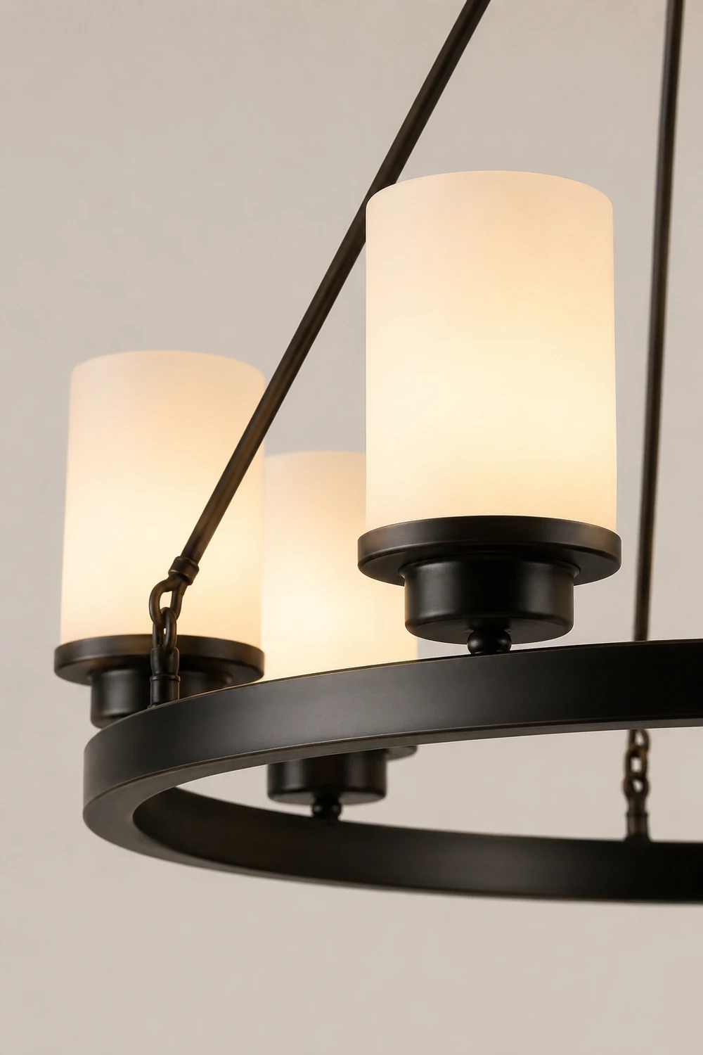 Alessio Retro Black Metal/Glass Chandelier for Living Room - Lumpaz