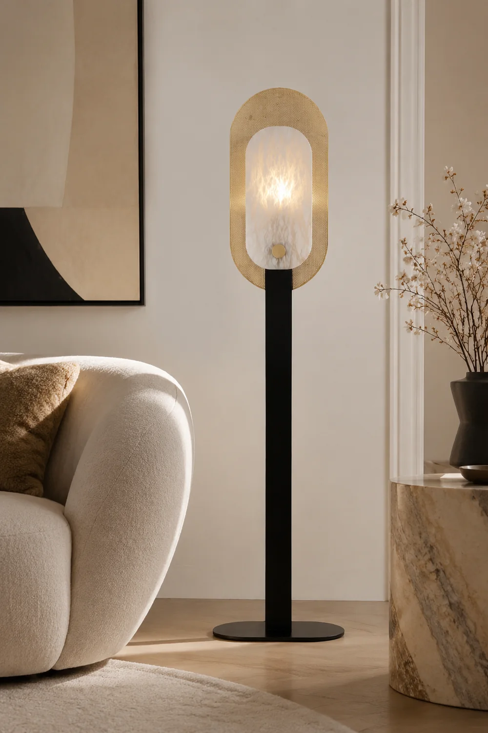 Cooley Nordic LED Floor Lamp, Metal&Marble - Lumpaz