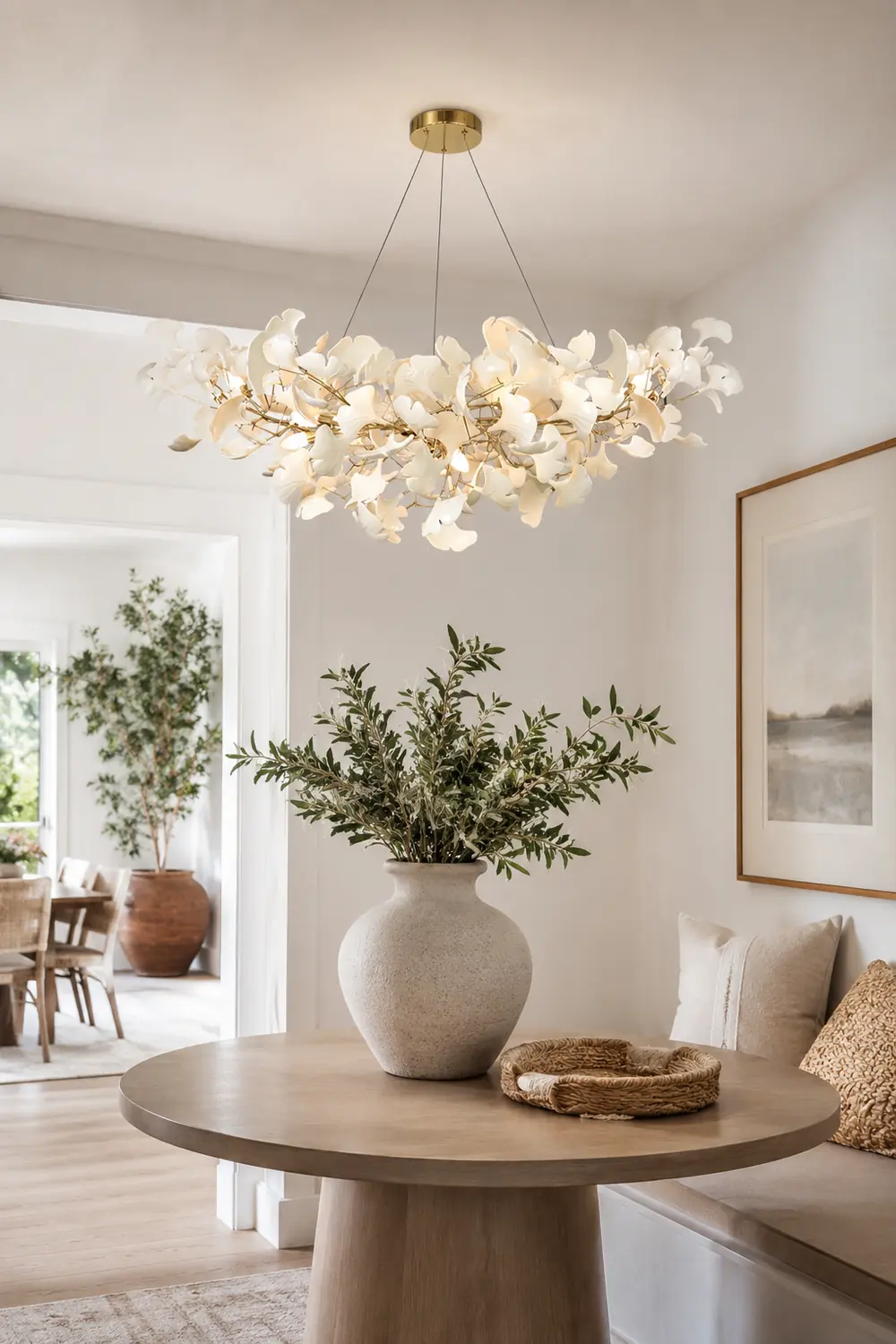 Ophelia Modern Luxury Gold Entryway Chandelier Metal/Ceramics Living Room - Lumpaz