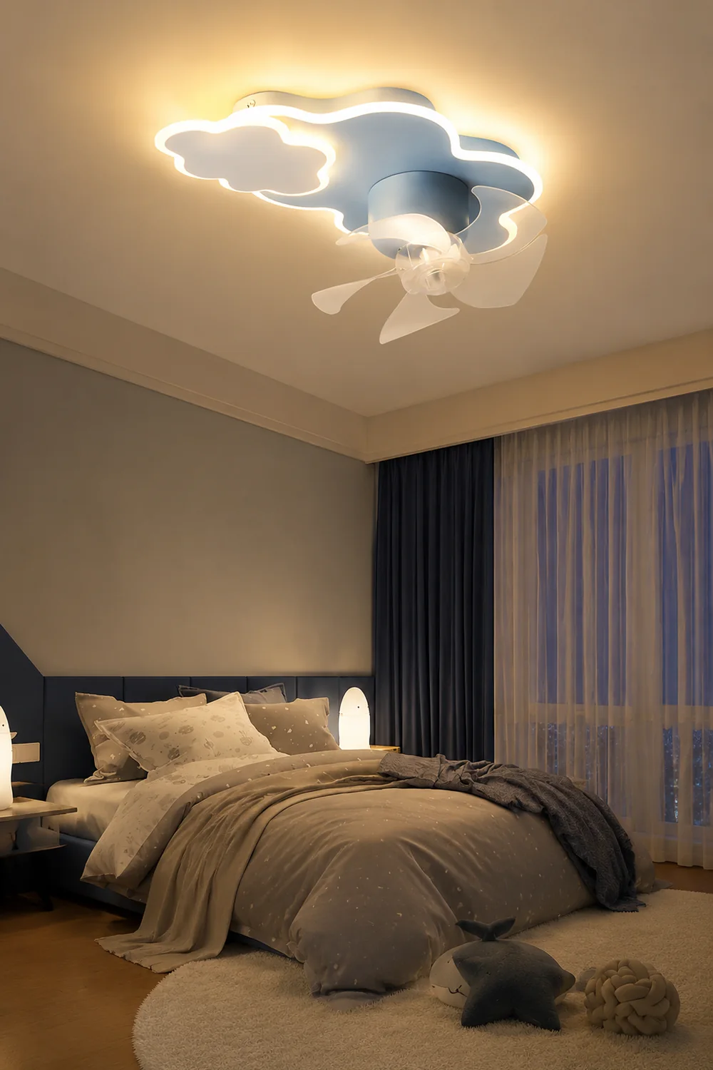 Minori Cloud Ceiling Fan with Light, 3 Color, 23"/21.5'' - Lumpaz