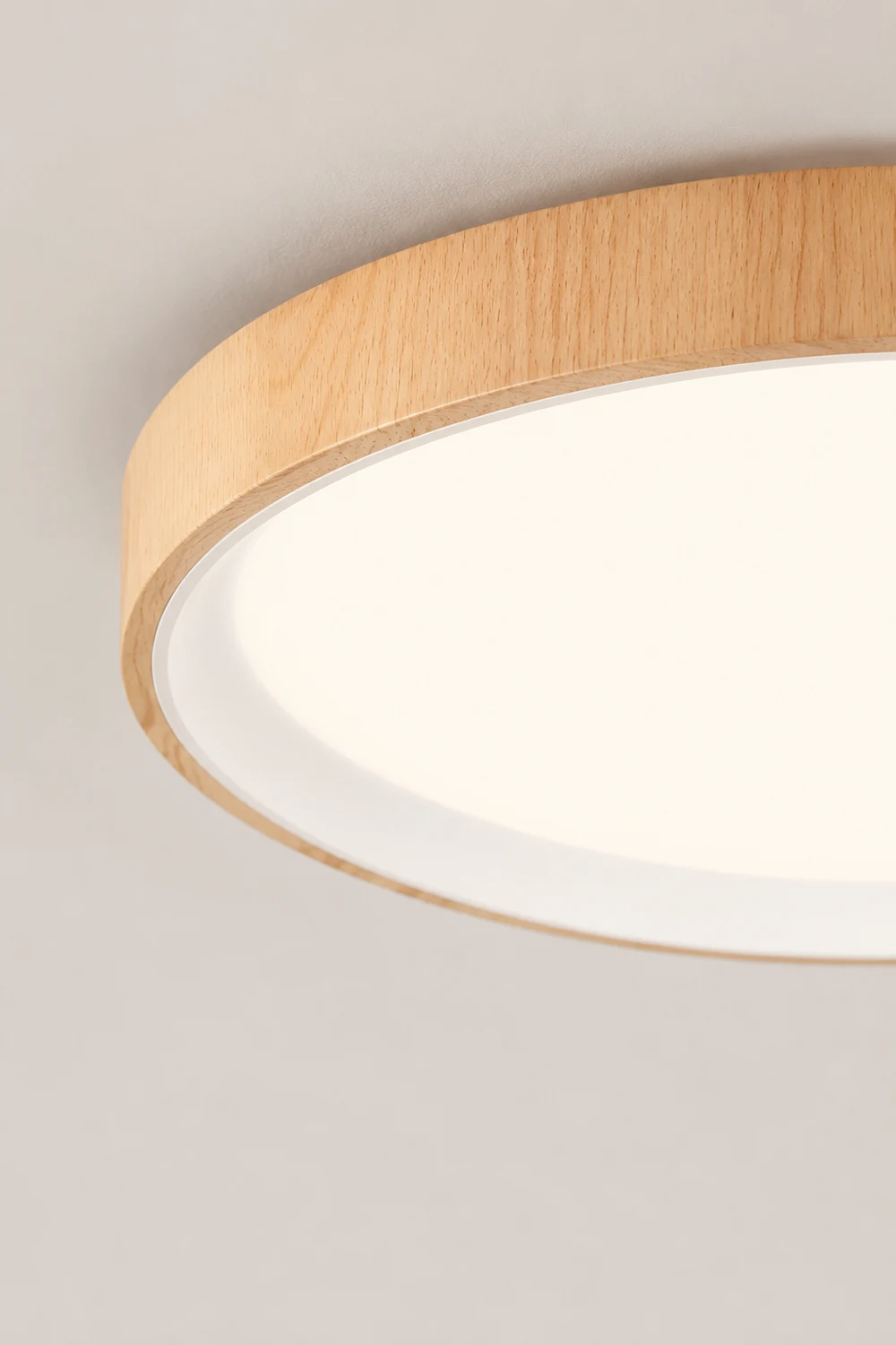 Quinn Modern LED Flush Mount Lighting White Wood/Acrylic Kitchen - Lumpaz