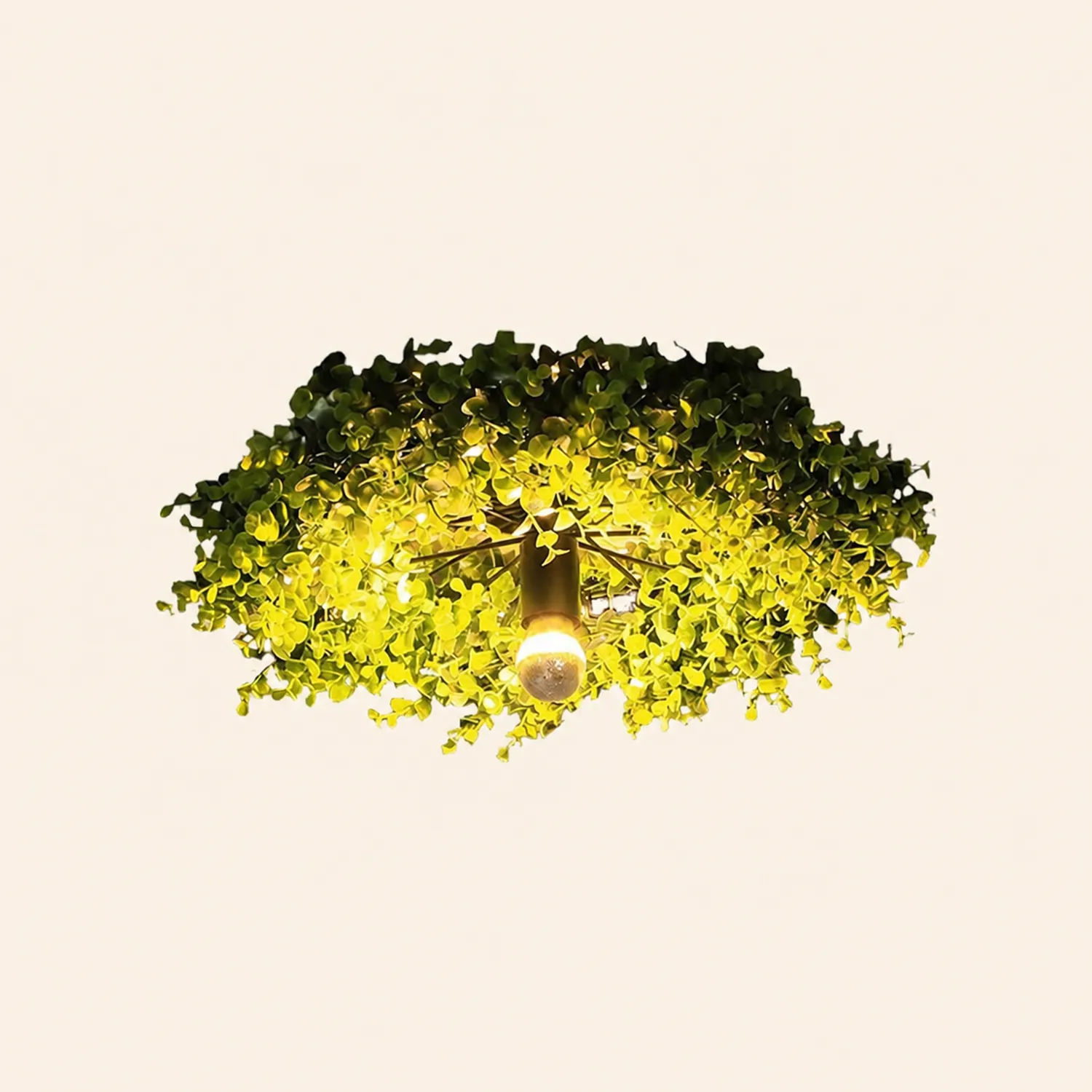 Nest Modern Plant Ceiling Light Green Metal/Glass Living Room - Lumpaz