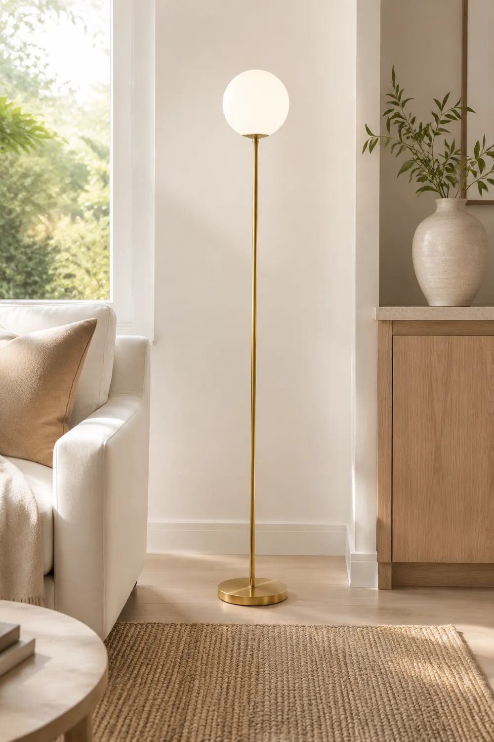 Valentina Simple Single Glass Bubble Floor Lamp - Lumpaz