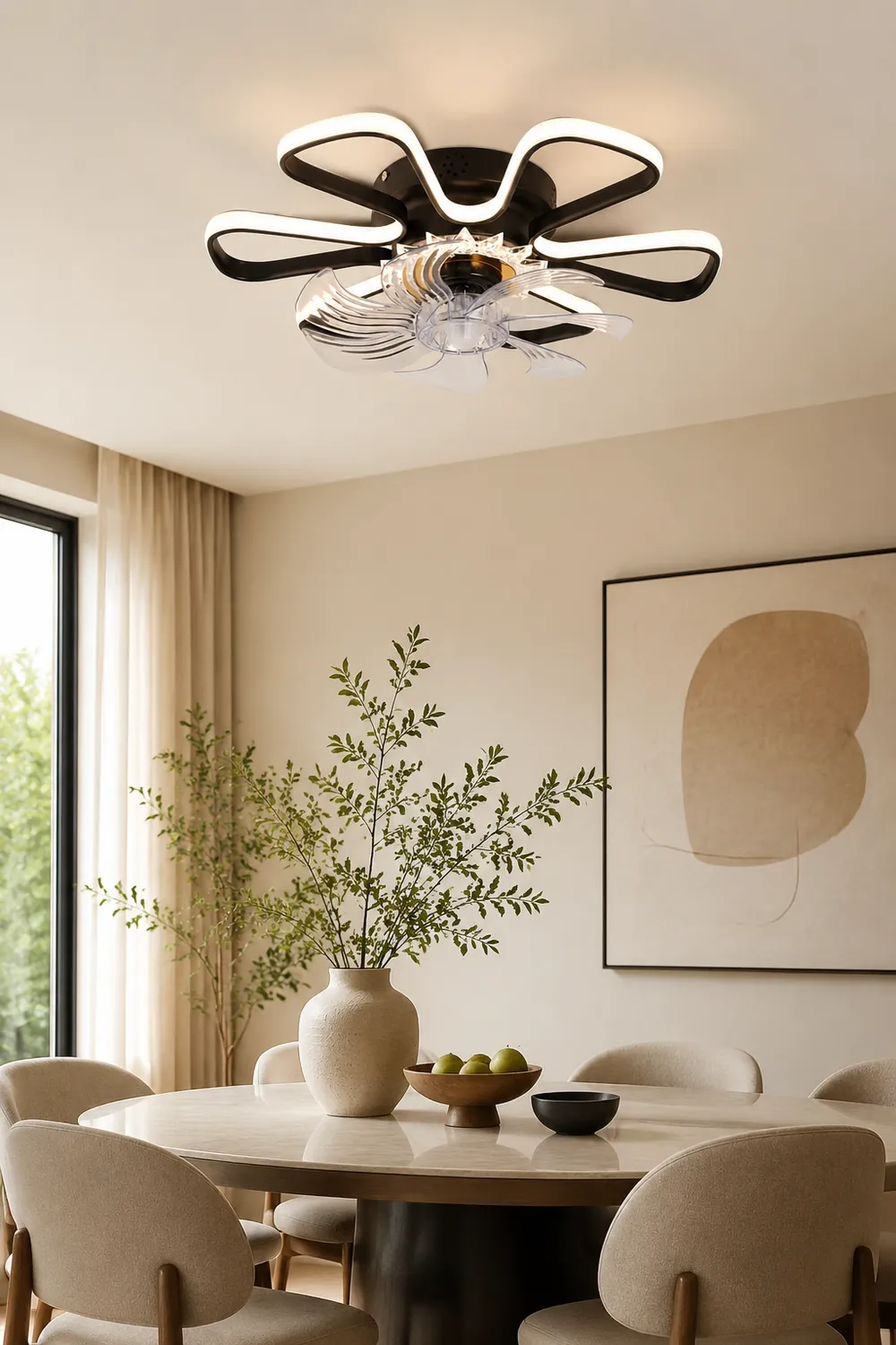 Hana Ceiling Fan with Light, 3 Color, DIA 20" - Lumpaz