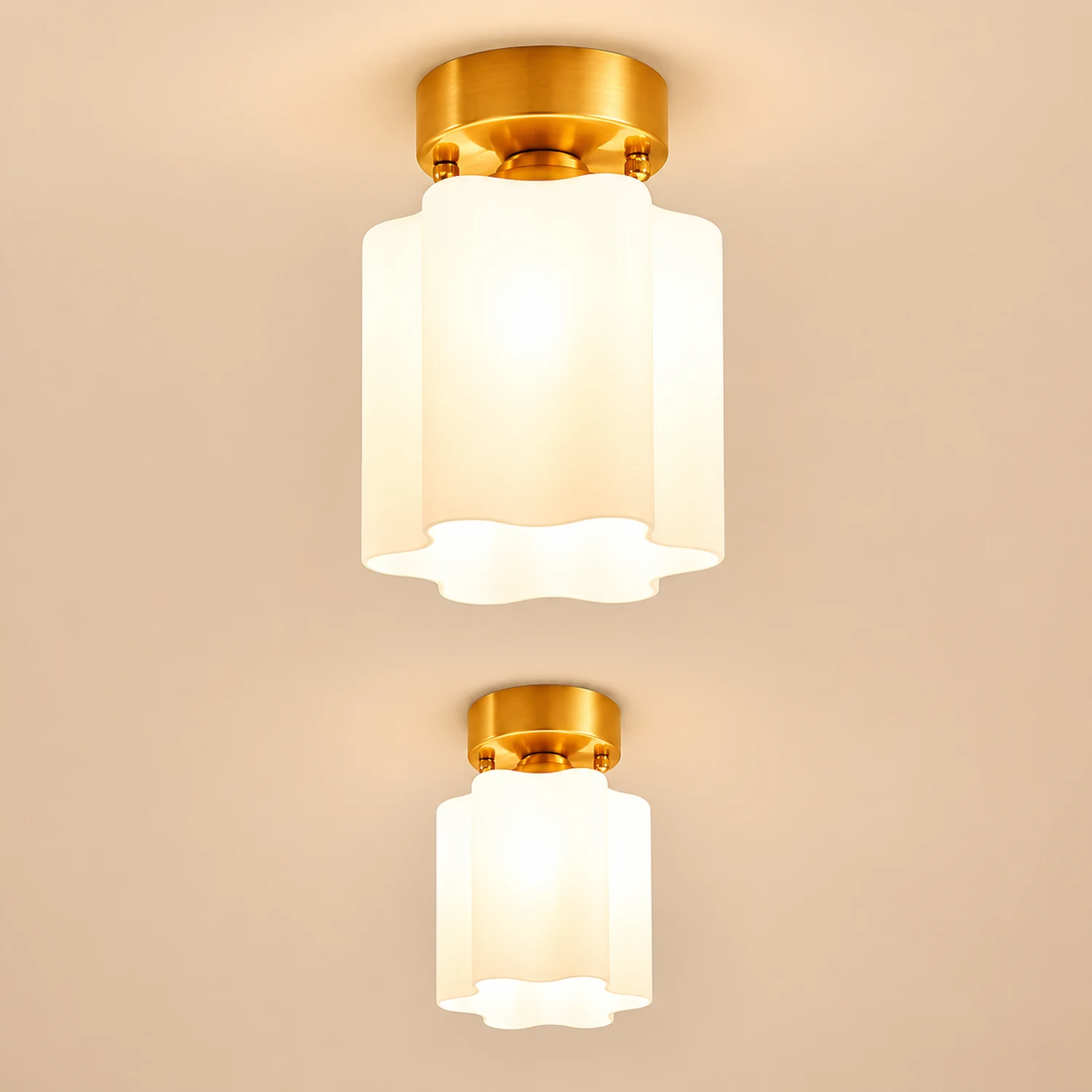 Sanna Retro Metal Flush Mount Ceiling Light Brass - Lumpaz
