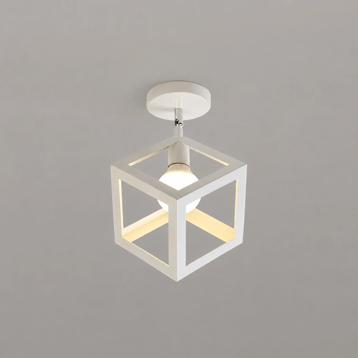 Herbert Modern Nordic Metal LED Flush Mount Ceiling Light, Black/White - Lumpaz