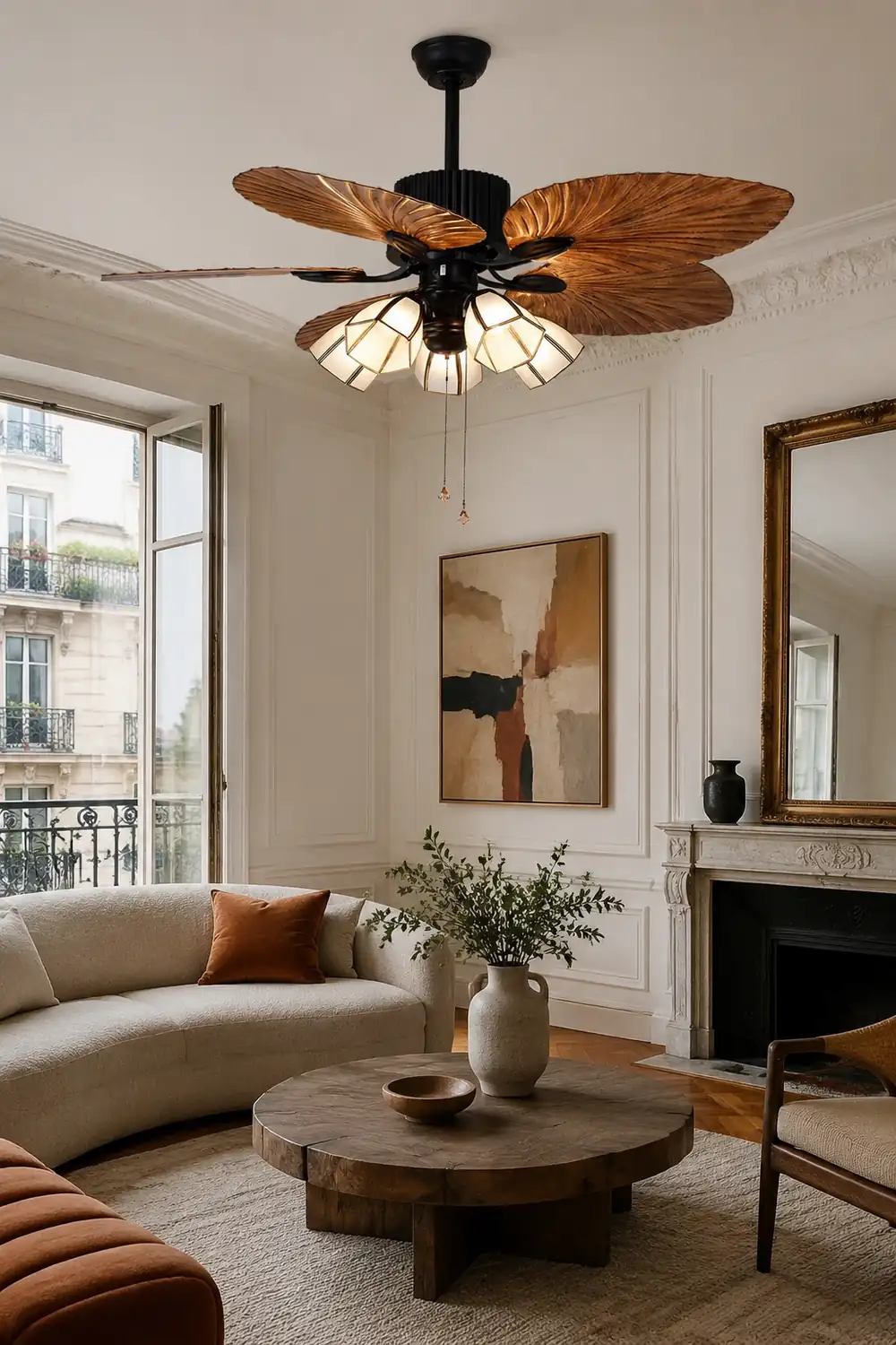 Bella 5-Blade Rustic DC Ceiling Fan with Light, Summer, 52'' - Lumpaz