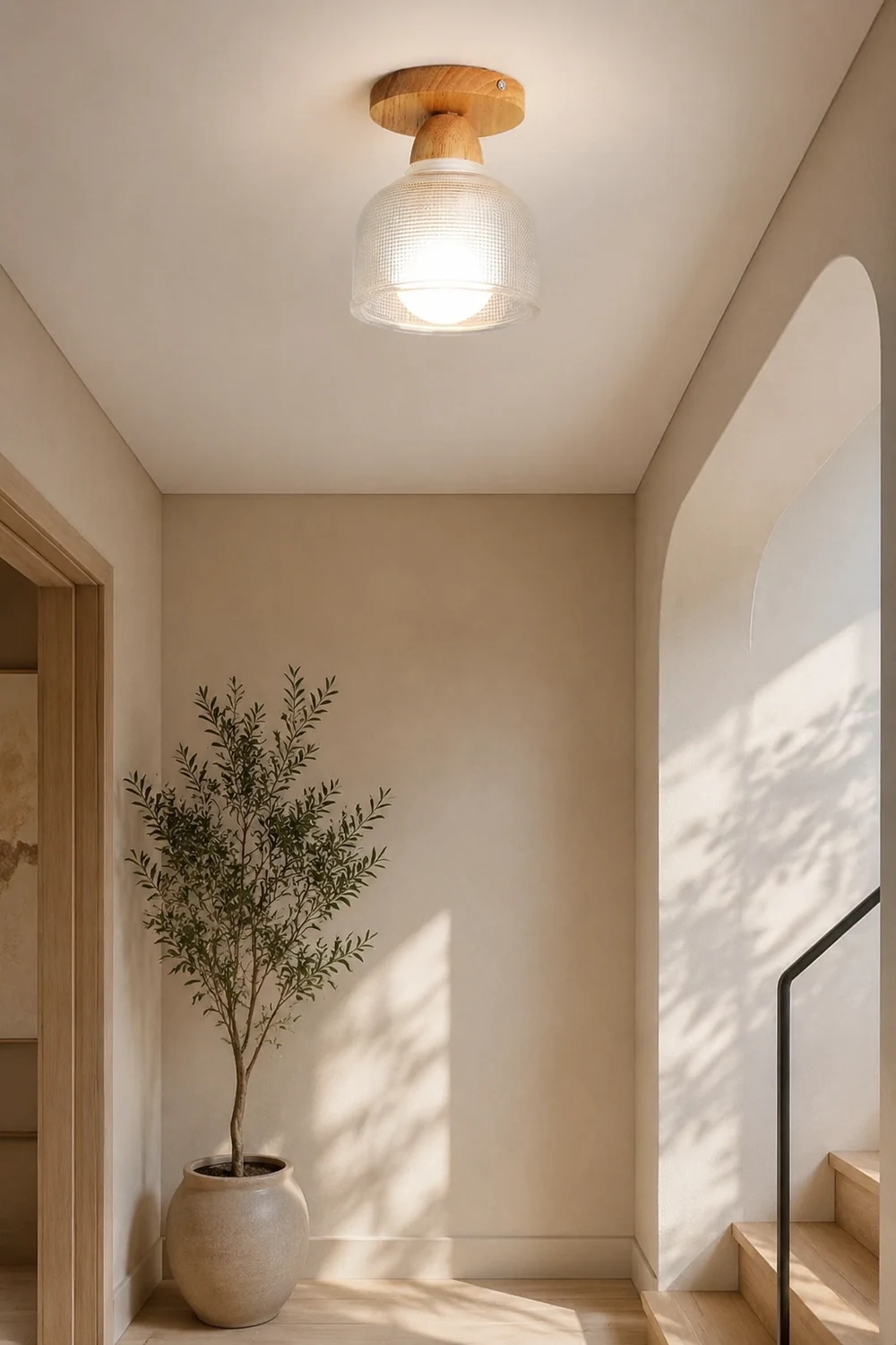 Sanna Nordic Minimalist Semi-Flush Mount Ceiling Light - Lumpaz