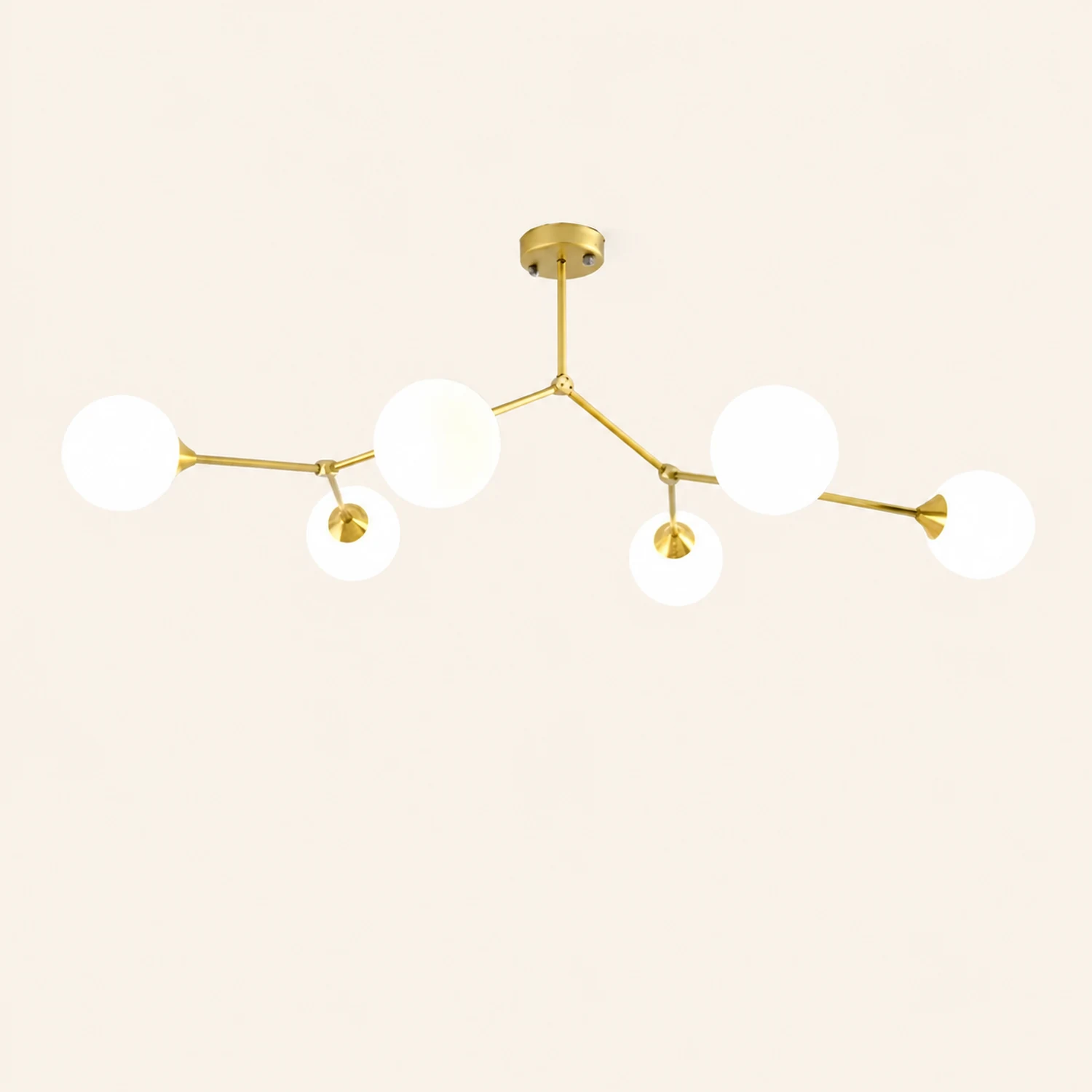 Valentina Modern Glass Bubble Chandelier Bedroom, Black/Gold - Lumpaz