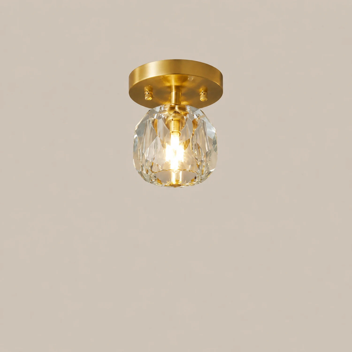 Kirsten Luxury Diamond Metal/Acrylic Flush Mount Ceiling Light, Gold - Lumpaz