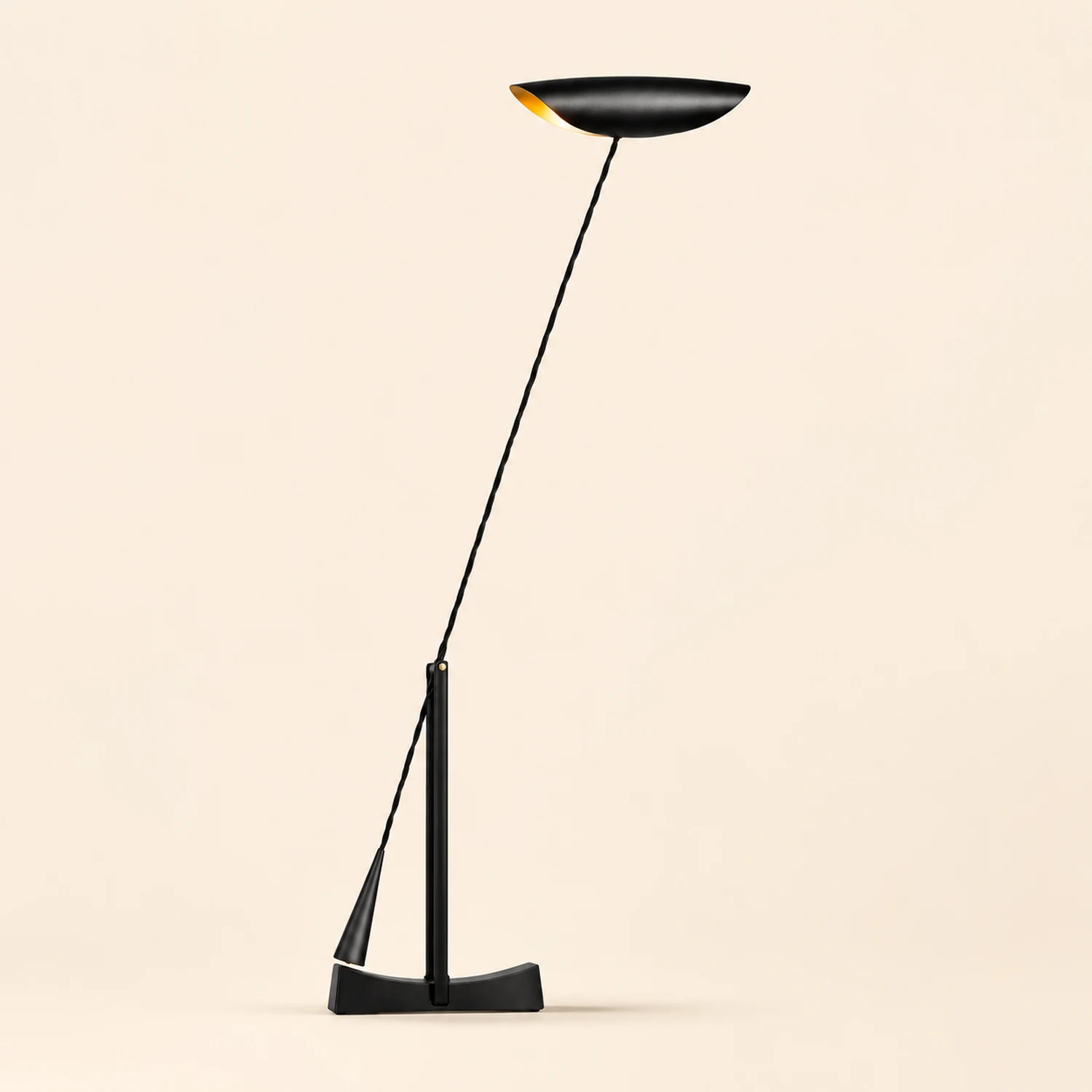 Carins Modern Bowl Linear Metal Floor Lamp,Black - Lumpaz