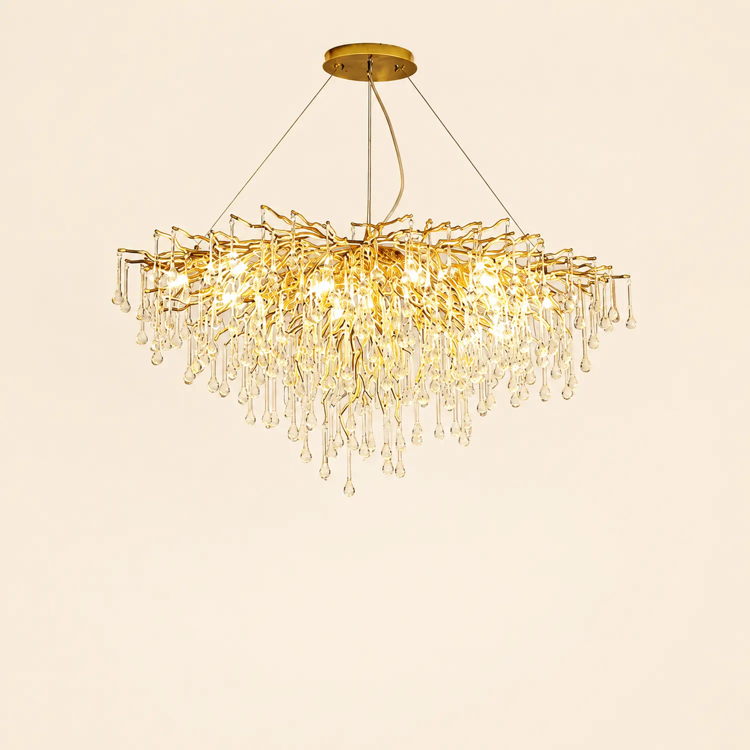 Colon Pendant Light Tassel Luxury, Metal/Crystal, Gold, Bedroom - Lumpaz