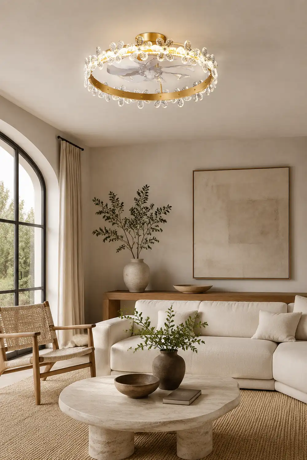 Bella Ceiling Fan with Light, 3 Style, DIA 21" - Lumpaz