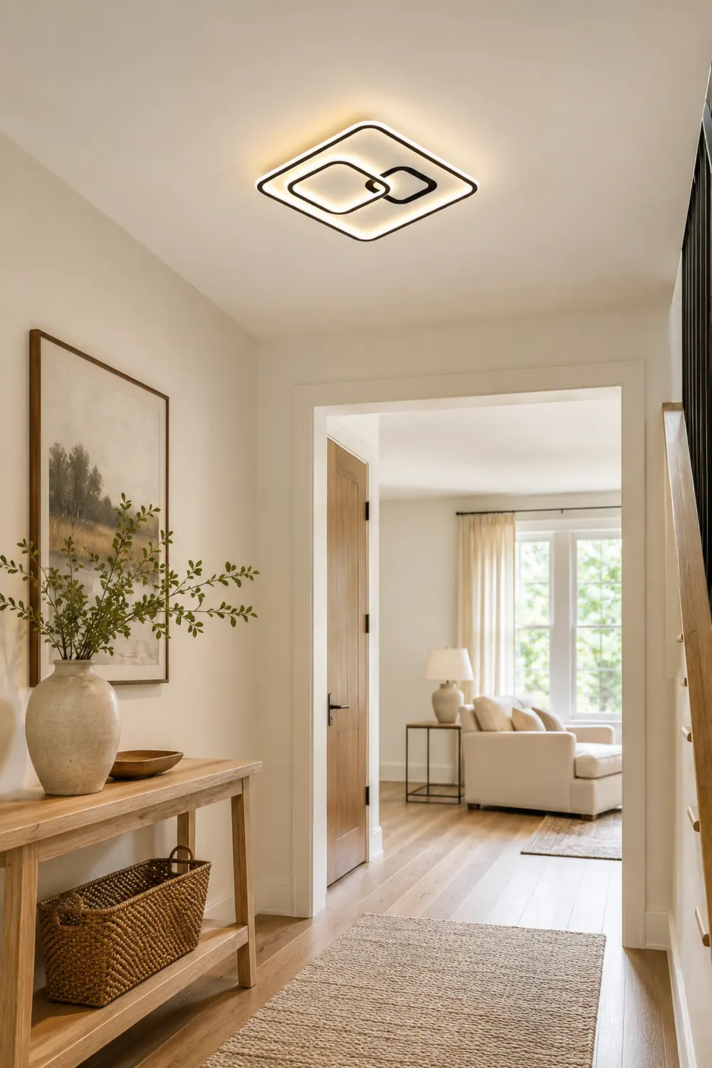 Lacey Linear Square Black Flush Mount Ceiling Light - Lumpaz