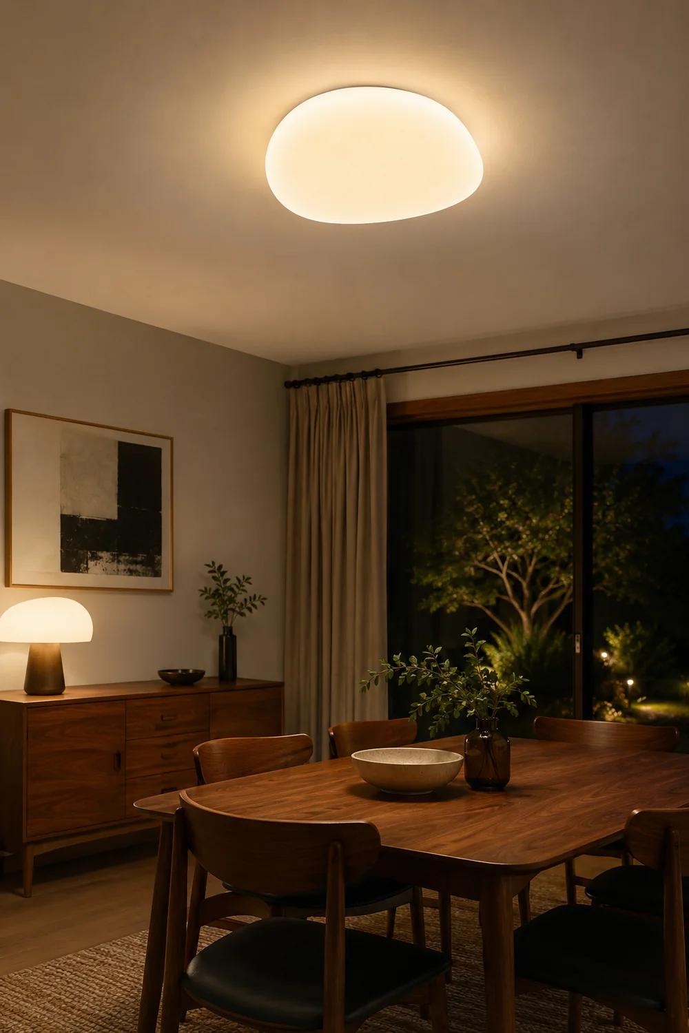 Quinn Modern Pebbles Shape Flush Mount Ceiling Light White Bedroom - Lumpaz
