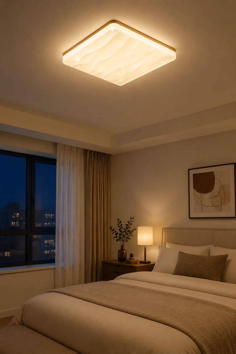 Ozawa LED Geometric Flush Mount Ceiling Light, White - Lumpaz
