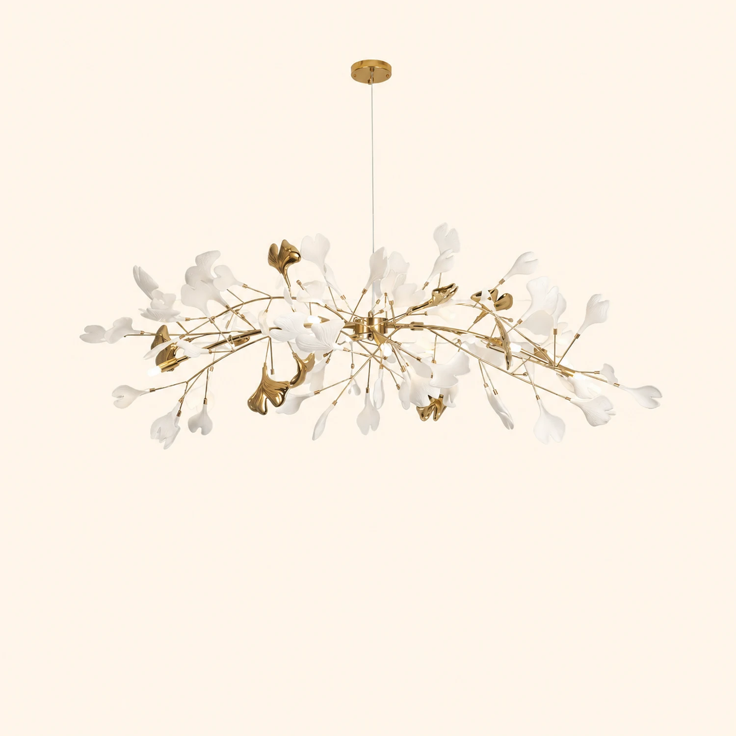 Ophelia Modern Gold Metal/Acrylic Art Deco Chandelier Living Room - Lumpaz