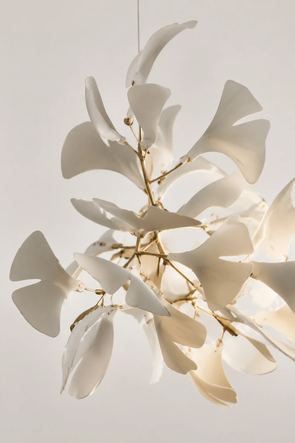 Ophelia CeraFall Modern Art Deco Organic Chandelier Metal Ceramics - Lumpaz