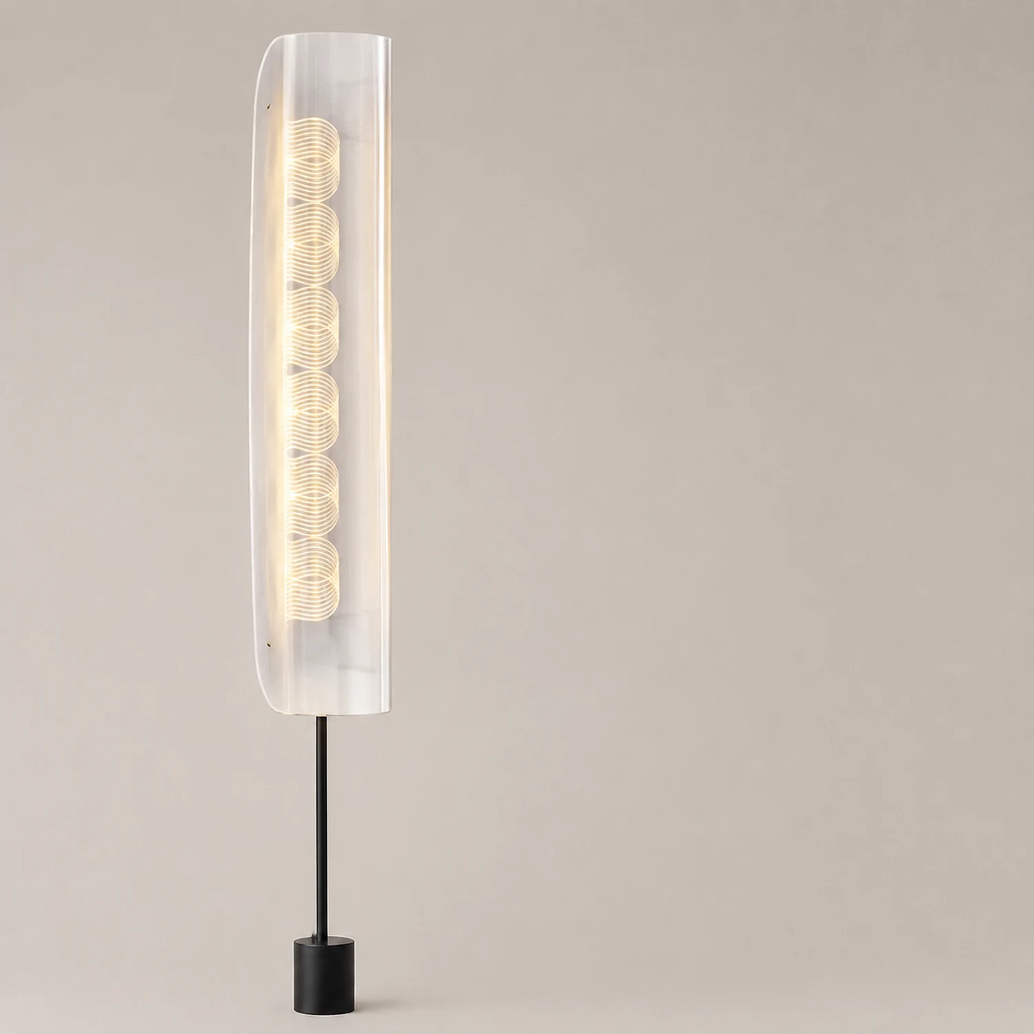 Salgado Nordic Minimalistic White Floor Lamp, Metal & Acrylic - Lumpaz
