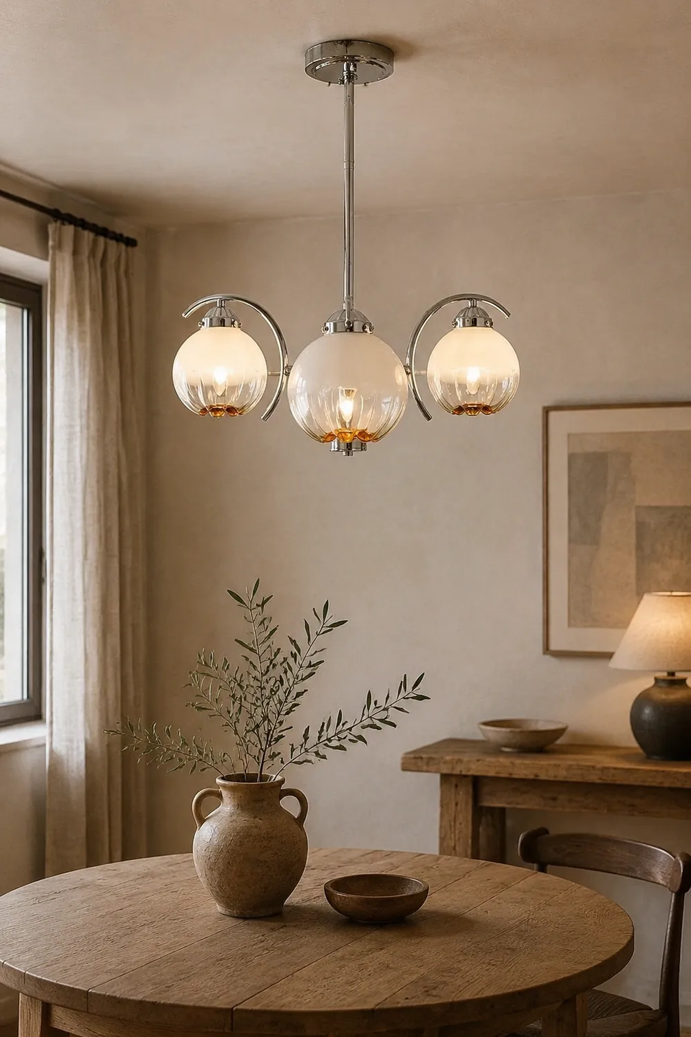 Hailie Pendant Light Gradient Flower Modern, Glass, White, Bedroom - Lumpaz