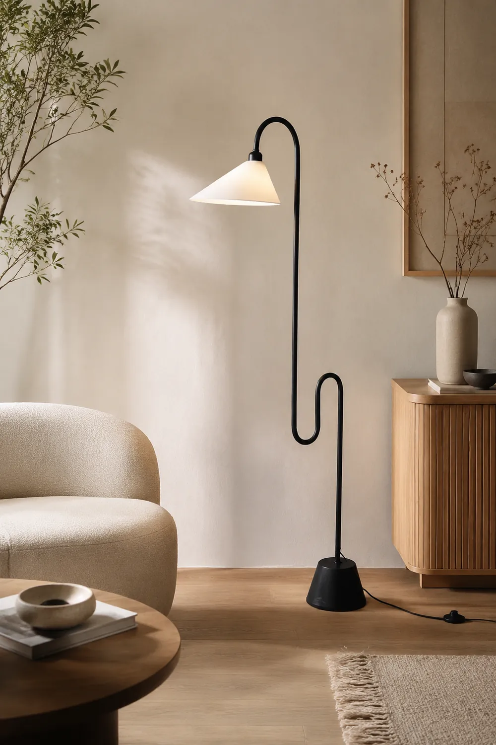 Salgado Postmodern Metal Curved Floor Lamp - Lumpaz