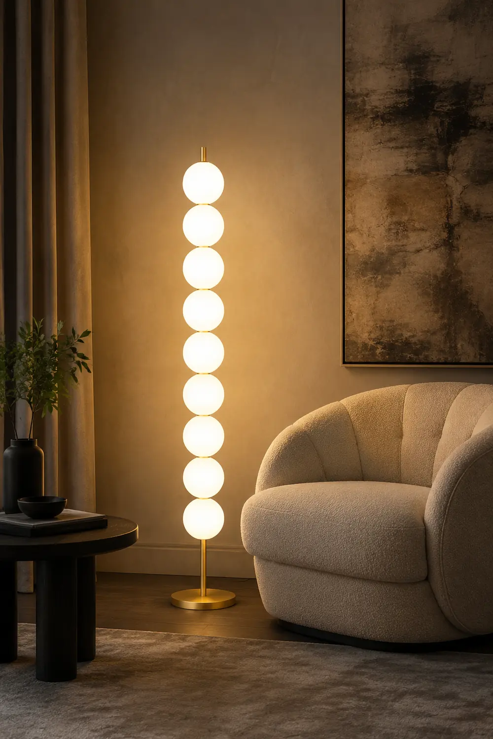 Valentina Modern Candy Acrylic/etal Floor Lamp, Brass - Lumpaz