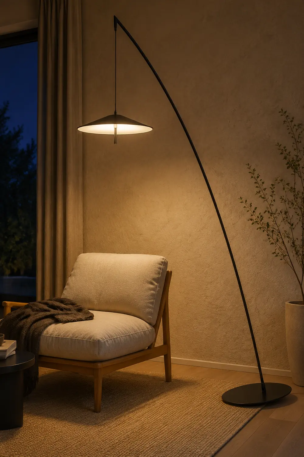 Salgado Frisbee Fishing Rod Floor Lamp, Living Room - Lumpaz