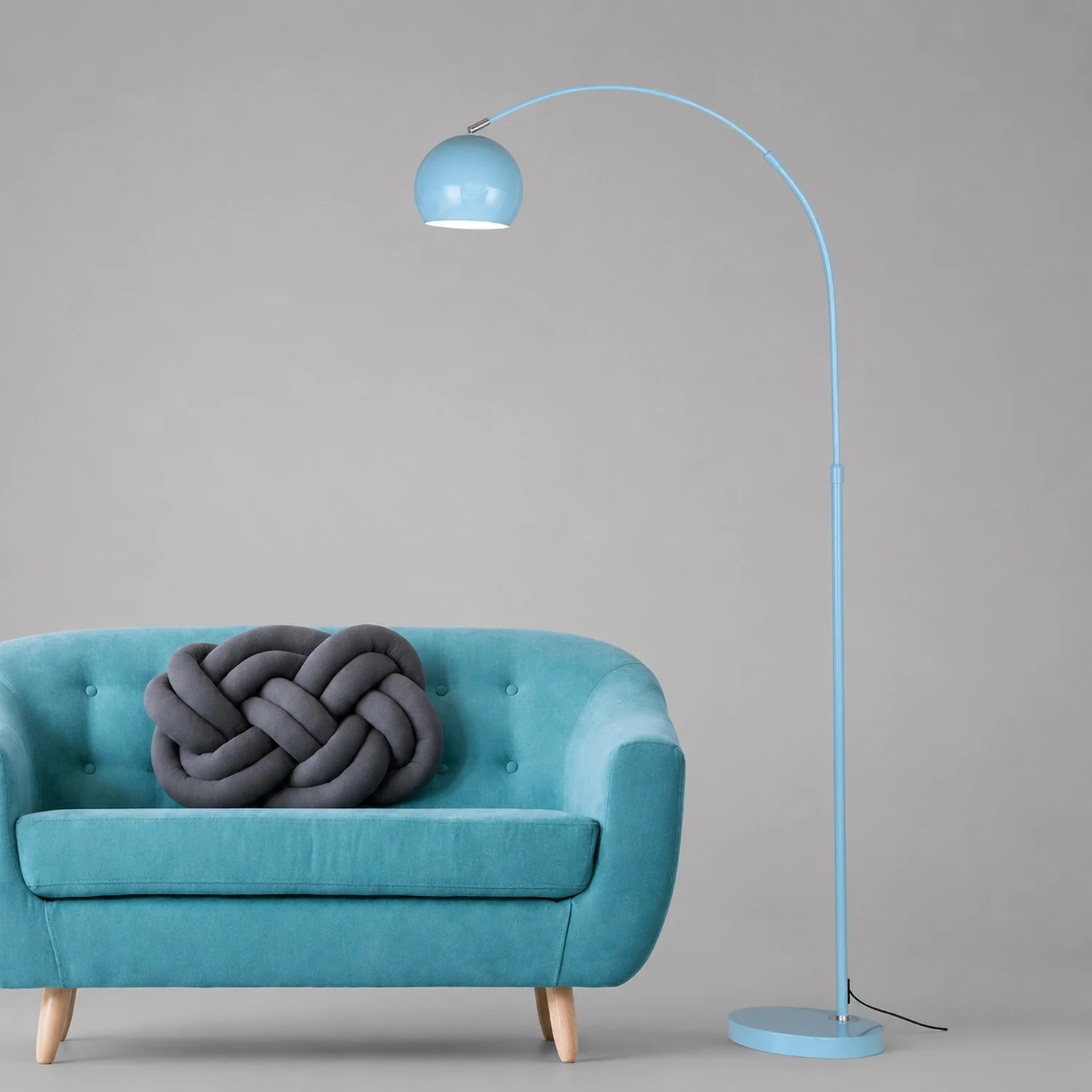 Macaron Modern Fishing 1 Light Arc Floor Lamp Metal - Lumpaz