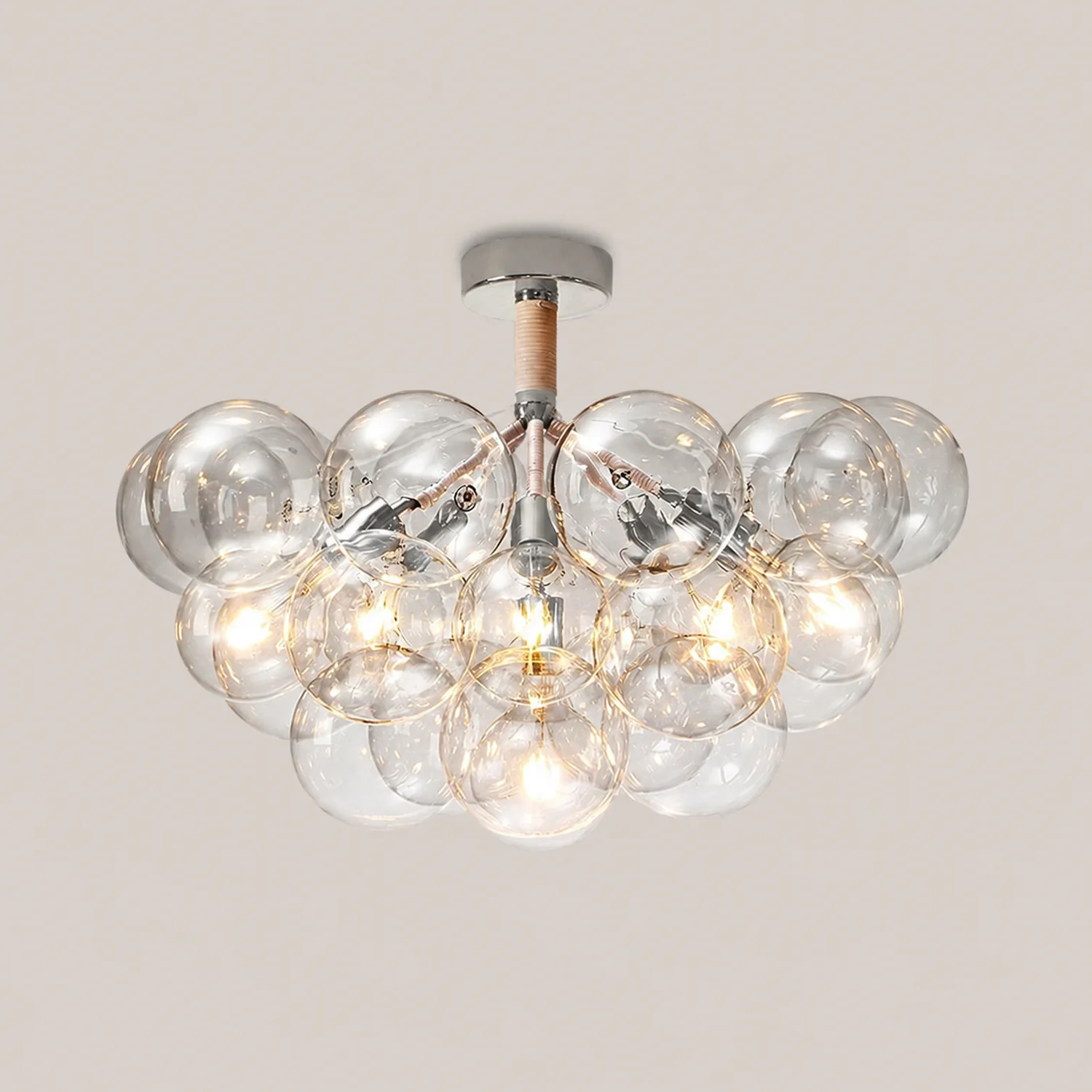 Valentina Modern Multi Globe Acrylic Ceiling Light, Gold/Chrome - Lumpaz