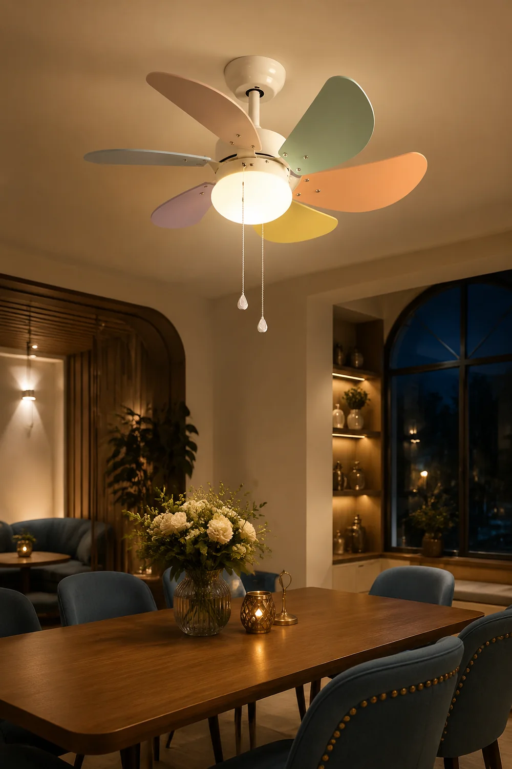 Morandi Colorful 5-Blade Ceiling Fan Light, DIA42.13'' - Lumpaz