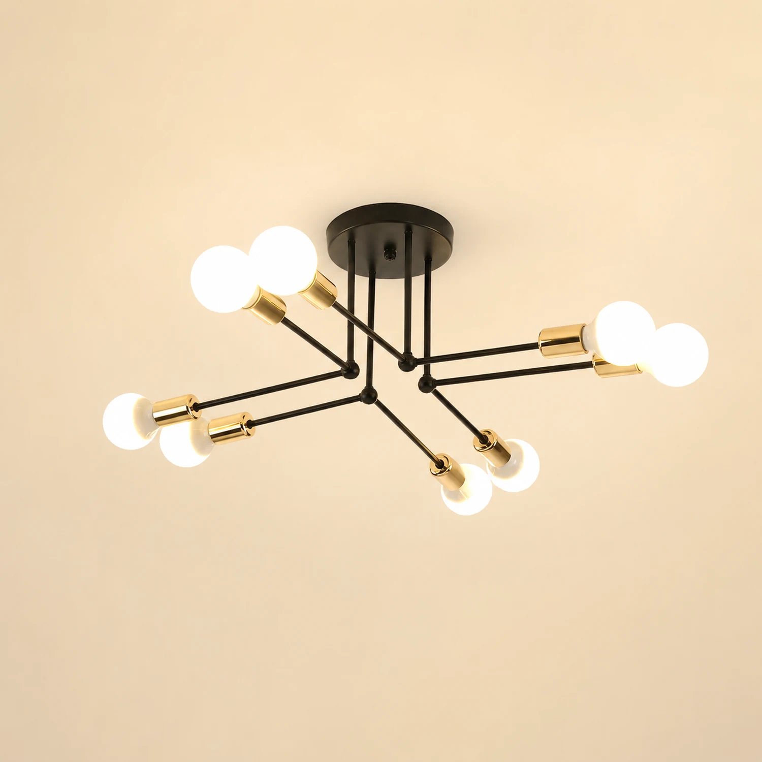Valentina Flush Mount Ceiling Lights Linear Industrial, Metal/Glass, Bedroom - Lumpaz
