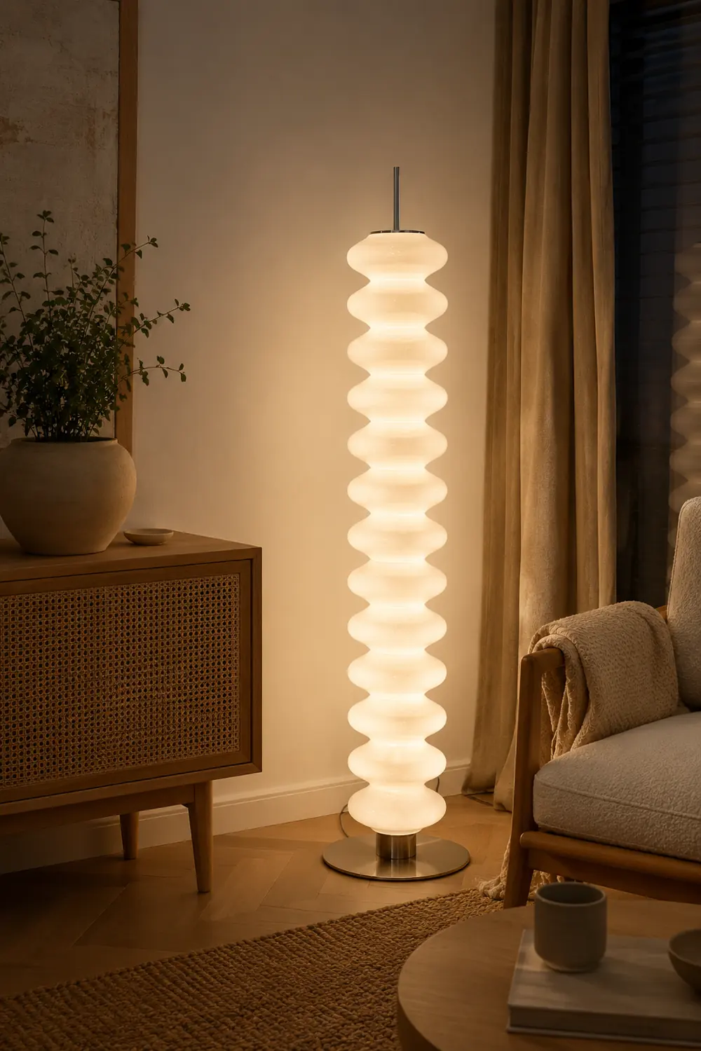 Salgado Modern Candy Metal /Glass Floor Lamp White Living Room - Lumpaz