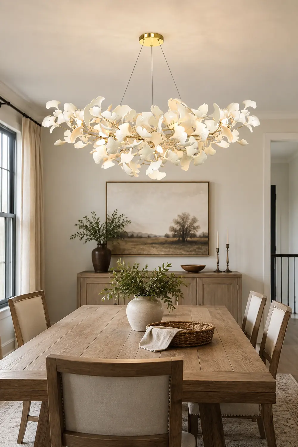 Ophelia Modern Luxury Gold Entryway Chandelier Metal/Ceramics Living Room - Lumpaz