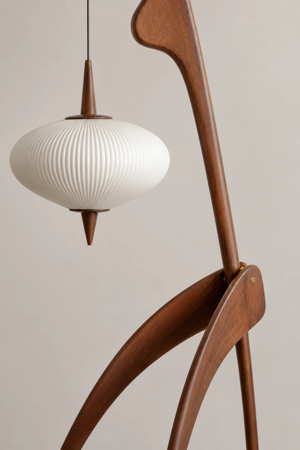 Renée Floor Lamp, Artificial Paper & Wood - Lumpaz