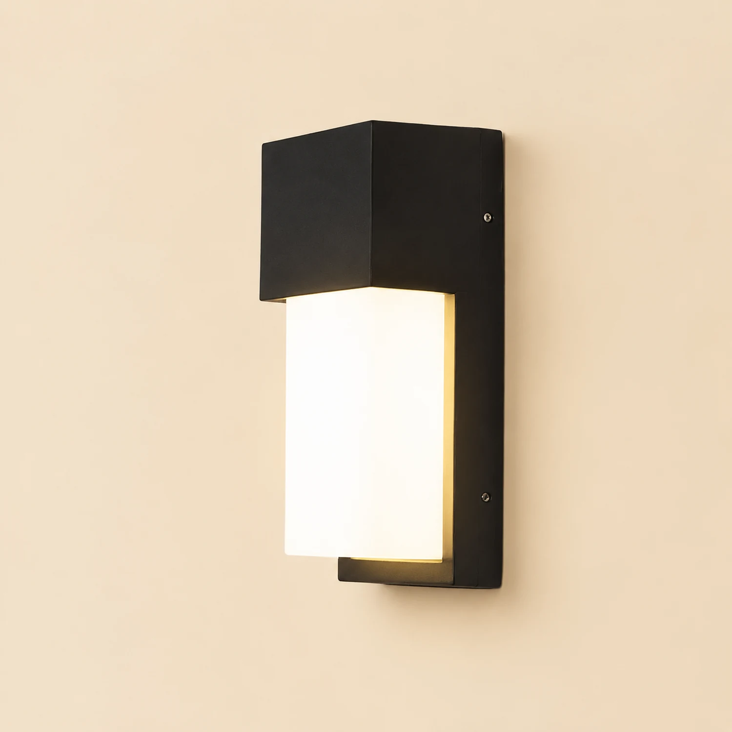 Rectangular Waterproof LED 10W Black Outdoor Wall Light - Lumpaz