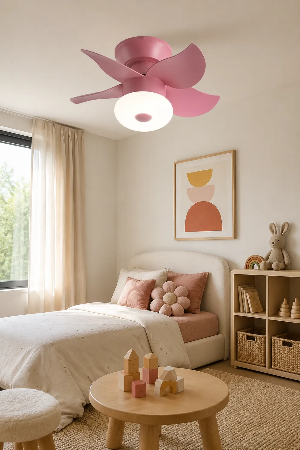 Morandi 5-Blade Ceiling Fan with Light, 3 Color, 24'' - Lumpaz