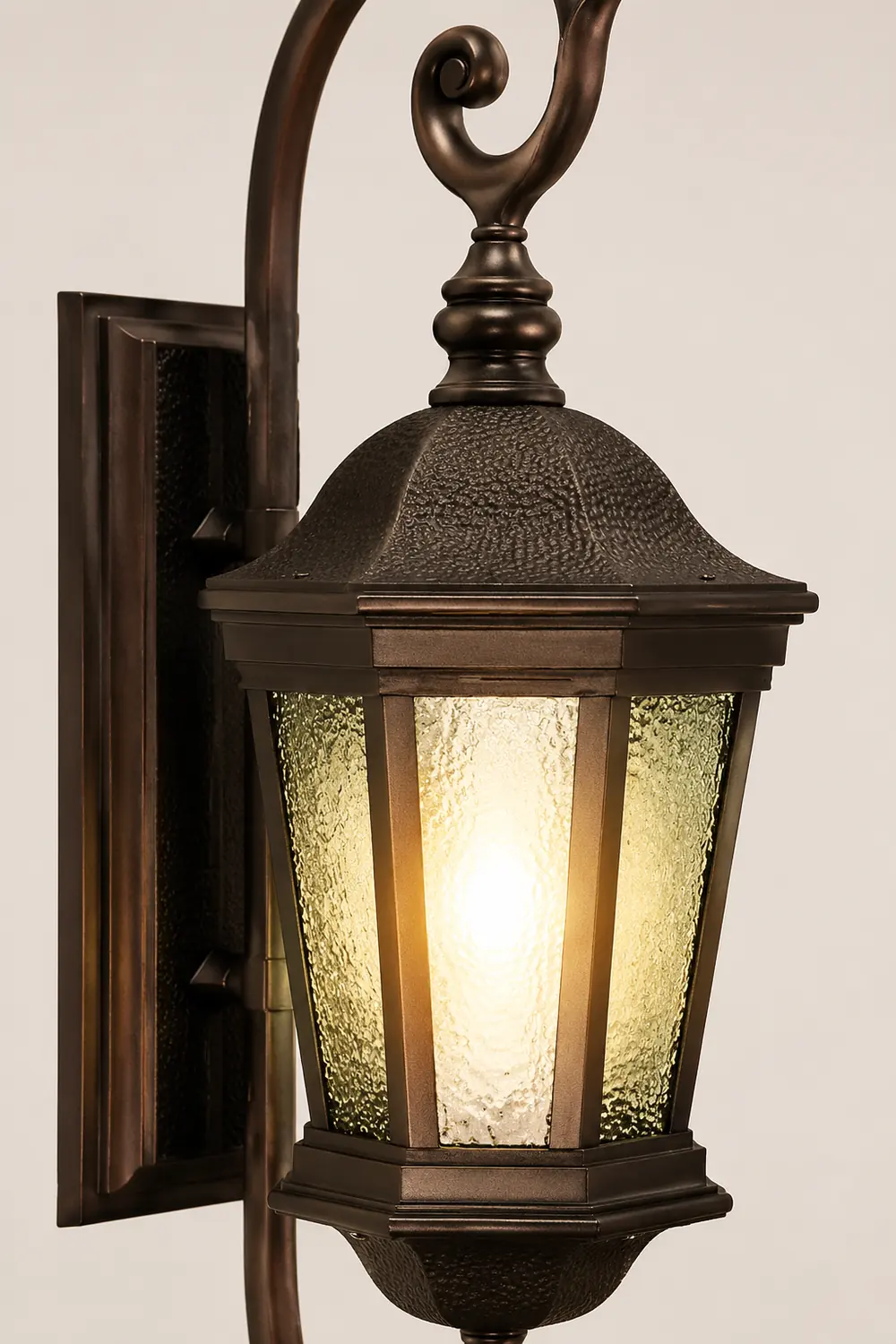 Waterproof Retro Aluminum Glass Shade European Style Outdoor Wall Lights - Lumpaz