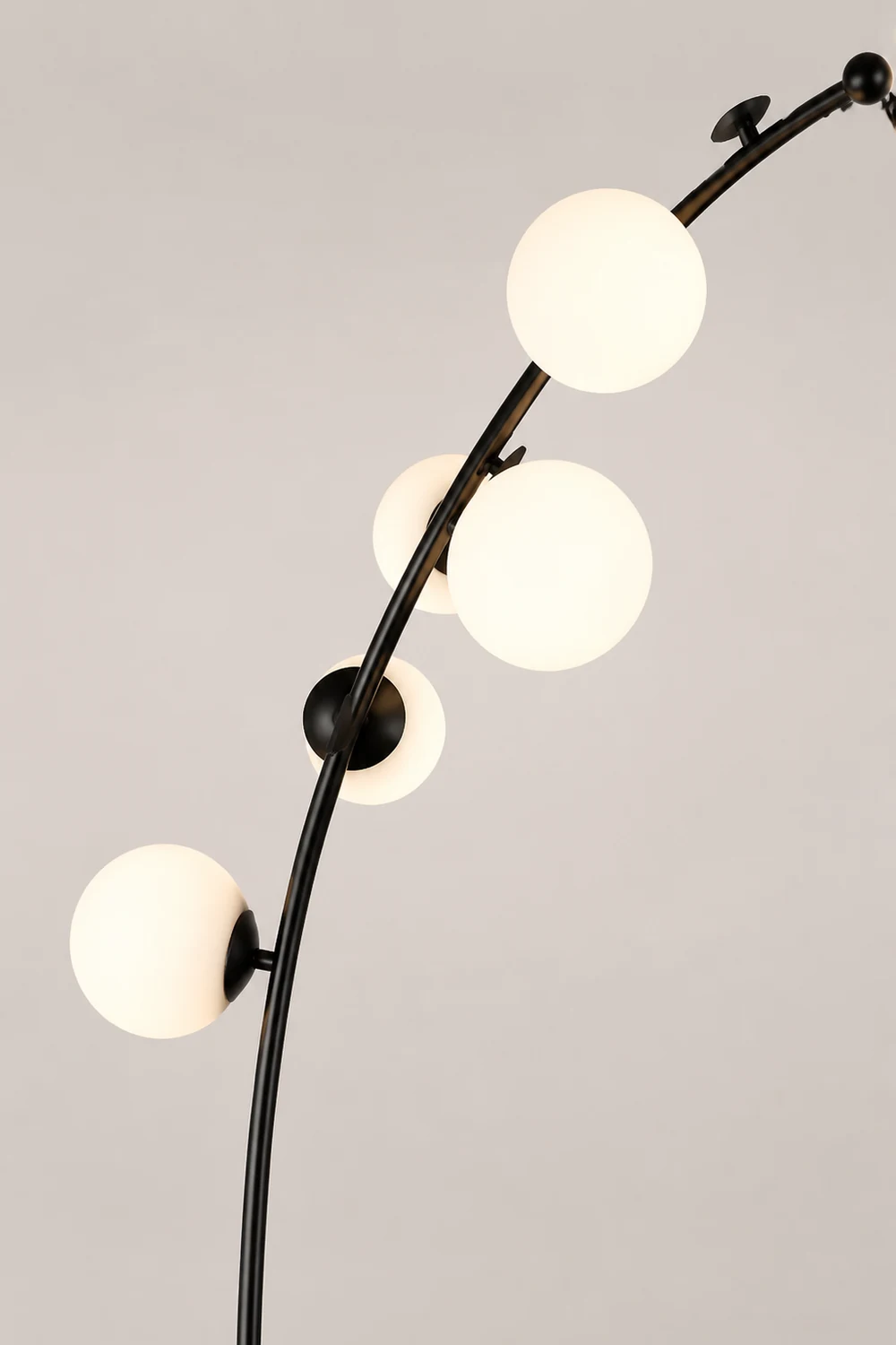 Valentina Modern Arc Multi Head Bubble Floor Lamp Black/Gold - Lumpaz