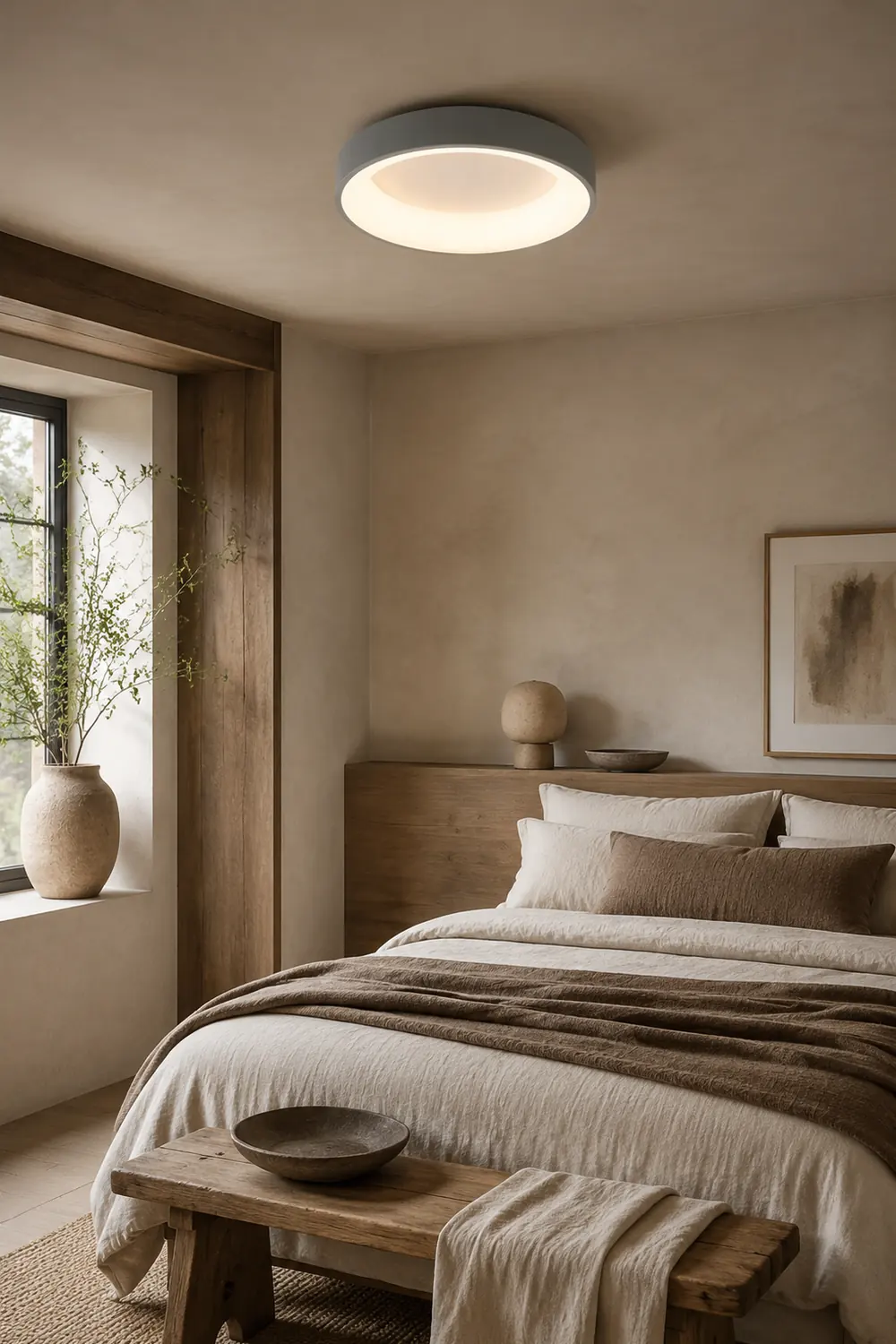 Quinn Modern Flush Mount Ceiling Light, LED, Bedroom/Dining Room - Lumpaz