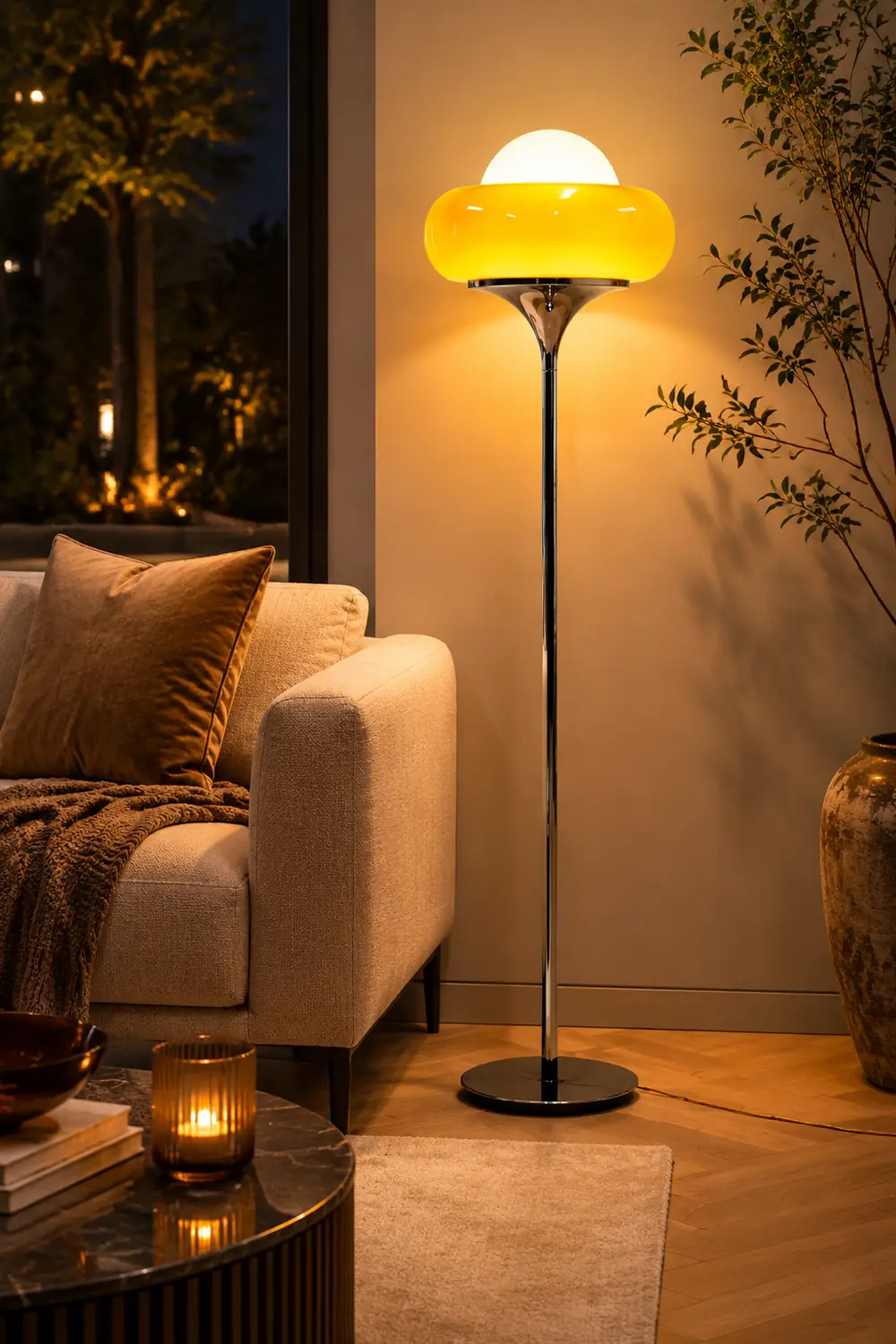Morandi Modern Stained Glass Tall Floor Lamp Living Room - Lumpaz