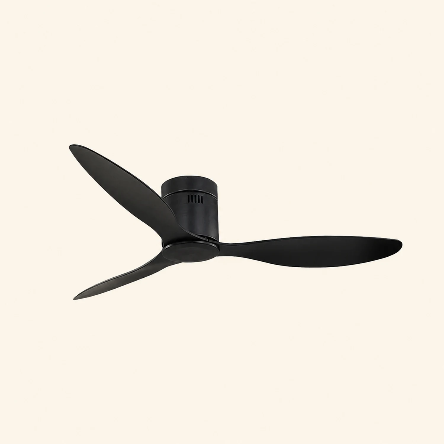 Walters Modern Minimalist 3-Blade Black DC Ceiling Fan, Low Profile, 52'' - Lumpaz