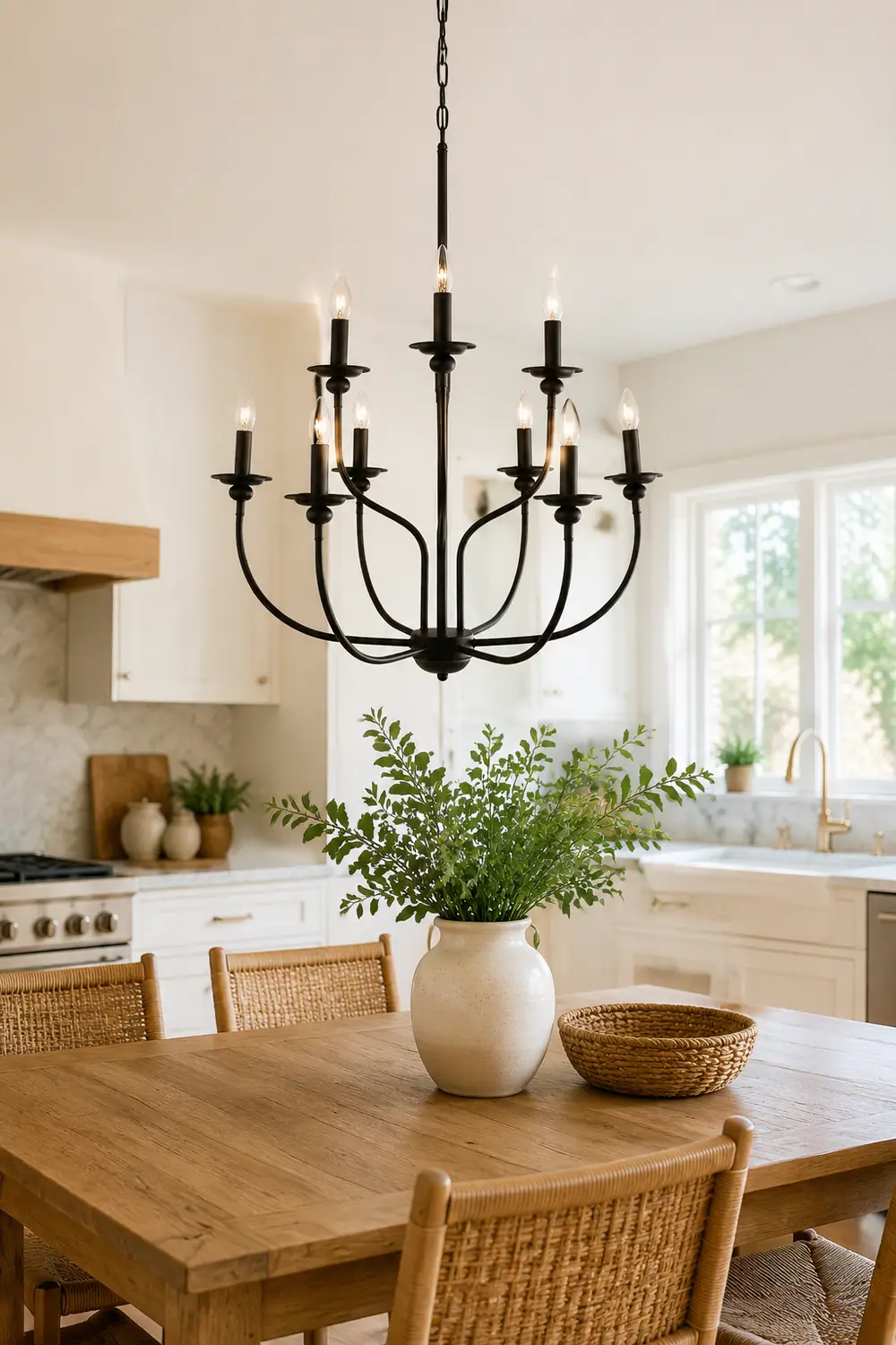 Silva Modern LED Chandelier Black Metal Bedroom Living Room - Lumpaz