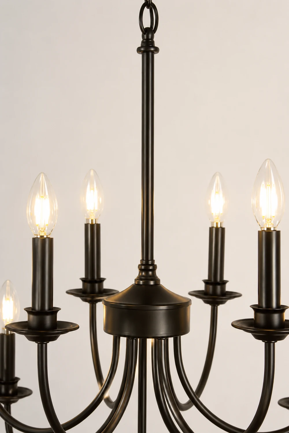 Silva LED Chandelier Black Metal Bedroom Living Room Ding Room - Lumpaz