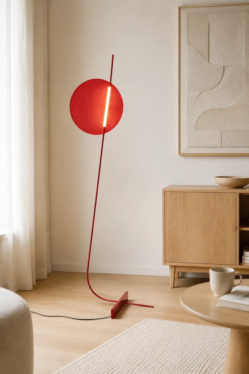 Elif Floor Lamp Blood Moon Postmodern, Metal, Red, Bedroom - Lumpaz