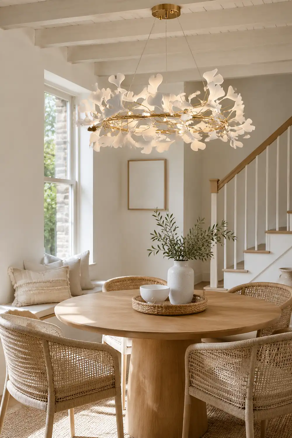 Ophelia GinkLuxe Modern Golden LED Chandelier, Metal & Ceramic - Lumpaz