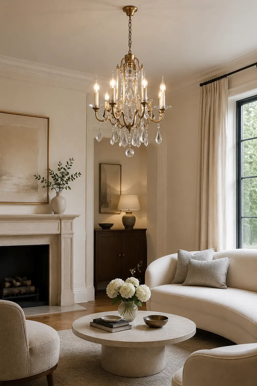 Silva Vintage Luxury Candle Crystal/Metal Chandelier, Gold - Lumpaz