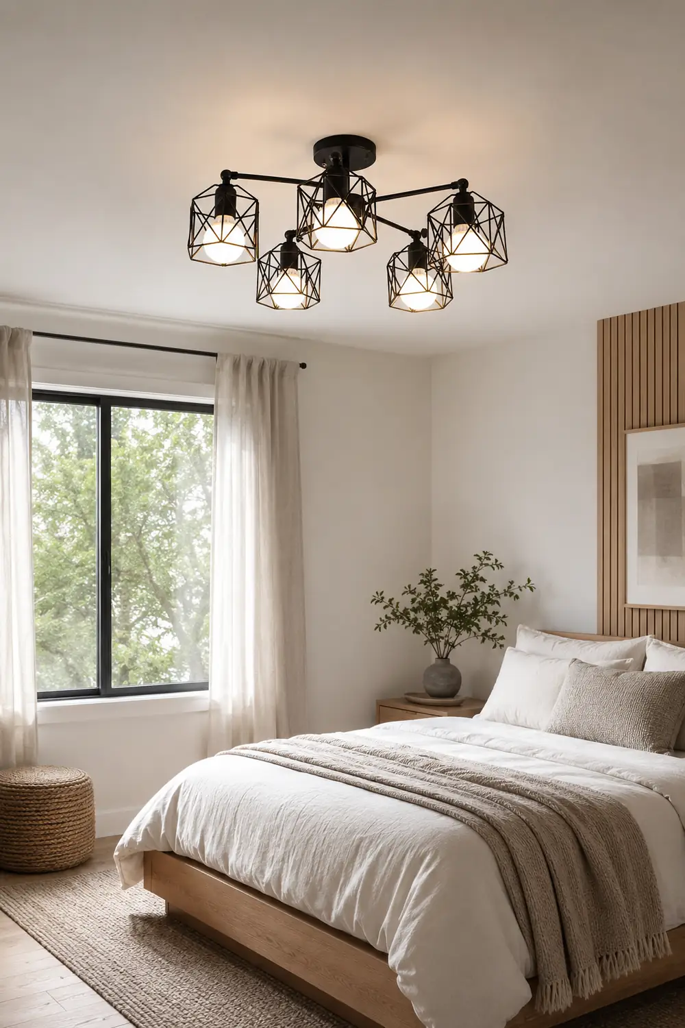 Herbert Black Semi-Flush Mount Ceiling Light - Lumpaz